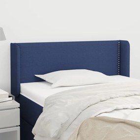 Testiera Ad Orecchio Blu 103x16x78/88cm İn Tessuto /
