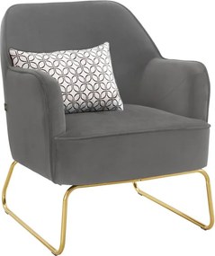 Poltrona in velluto grigio Joshua - Støraa