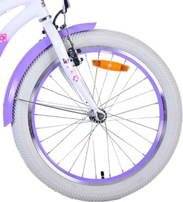 Bicicletta per Bambine 20" Freni Vbrake Cambio Shimano 7 Marce e Cavalletto con Cestino e Portapacchi Viola...