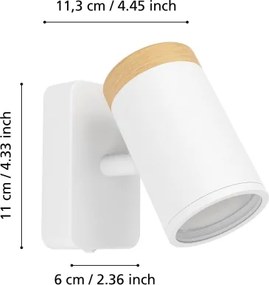 Eglo 300003 - Applique da parete orientabile per bagno CONSUMA 1xGU10/3W/230V IP44 bianco/beige