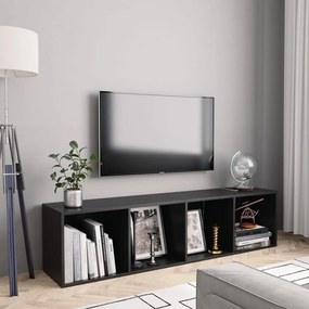 Libreria/Mobile TV Nero 143x30x36 cm