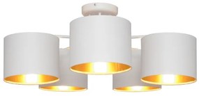 Lampadario a plafone ALBA 5xE27/15W/230V bianco/dorato