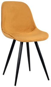 Sedie da pranzo in velluto color senape in set di 2 pezzi Capri - LABEL51
