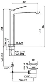 Paffoni Tilt Ti081cr Miscelatore Lavabo alto Prolungato Senza Scarico Cromo