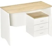 EASYCOMFORT Scrivania con Cassettiera Moderna in Legno, Scrivania PC per Camera e Ufficio, 110x55x75cm