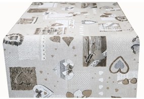 Runner cuori taupe 50x150 cm Made in Italy