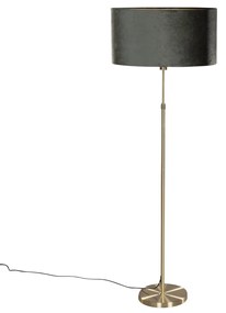 Vloerlamp goud met ovale velours kap groen 50cm - Parte