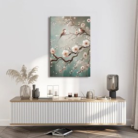 Quadro su tela – Ramo fiorito con uccelli