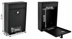 Cassetta postale 21,7x32 cm nera