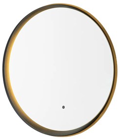 Specchio da bagno moderno nero con LED e dimmer touch - Pim