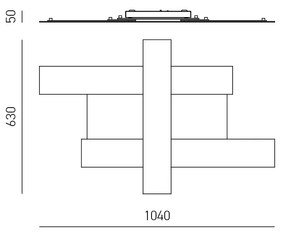 Plafoniera Contemporanea Doha Alluminio Acciacio 1 Luce Led 50W