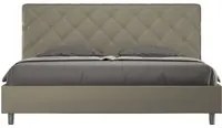 Letto matrimoniale king size senza rete imbottito 180x190 similpelle cappuccino Priya