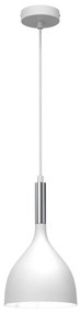 Lampadario a sospensione con filo NOAK 1xE27/15W/230V bianco/cromo