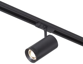 Faretto nero moderno per sistema a binario monofase con LED orientabile e inclinabile - Iconic Zoom