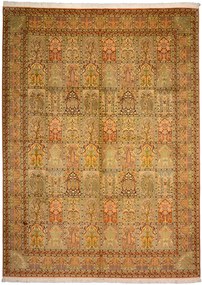 Cashmere Silk Tappeto 270x380 Beige (Indian) Annodato A Mano