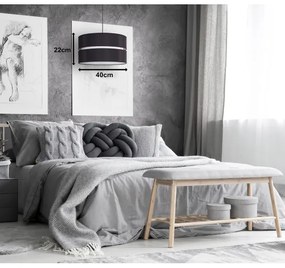 Duolla - Lampadario a sospensione con filo DUO 1xE27/15W/230V diametro 40 cm nero/bianco