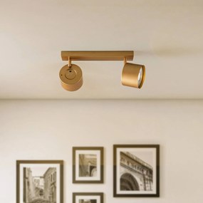 Argon Faretto da soffitto Chloe orientabile a 2 luci, oro
