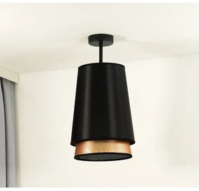 Duolla - Lampadario a plafone BELL SHINY 1xE27/15W/230V diametro 25 cm nero/rame