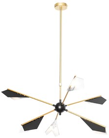 Lampada a sospensione di design nera e oro 6 luci - Sinem