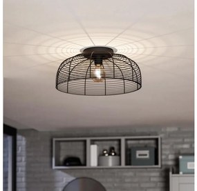 Eglo 43896 - Plafoniera RINROE 1xE27/40W/230V nero