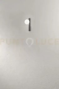 Applique in metallo grigio titanio e vetro bianco acidato snooky 1 ...