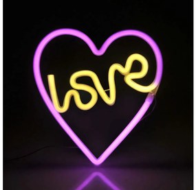 LED Decorazione murale al neon LOVE LED/3W/3xAA USB rosa