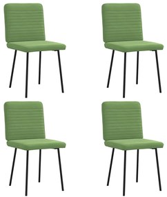 Sedie Da Pranzo 4 Pz Verde Chiaro İn Velluto /
