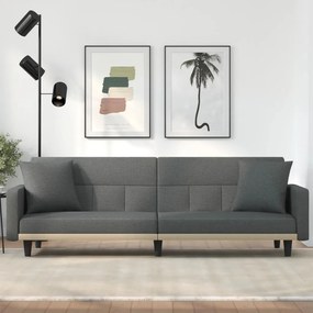 Divano Letto Con Cuscini Grigio Scuro İn Tessuto /