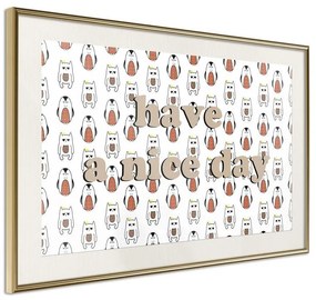 Poster  Animals Wish a Nice Day  Cornice Quadri Cornice d'oro con passe-partout, Larghezza x Altezza Home decor 30x20