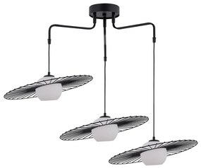 Lampadario su corda SOL 3xE27/60W/230V nero