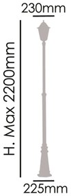 Palo Esterno Sawyer Alluminio Nero 1 Luce E27 Ip44
