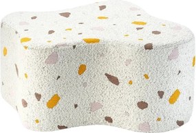 Pouf per bambini bianco con rivestimento in bouclé e ciniglia Terrazzo Cloud – Wigiwama