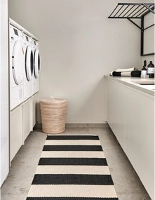 Passatoia da interno/esterno bianca e nera 70x225 cm Bob Black Vanilla – Pappelina