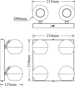 Osram - Faretto SPOT SPHERAL 4xGU10/6W/230V bianco