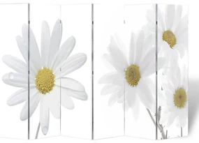 Paravento Pieghevole 217x170 Cm Con Stampa Fiore /