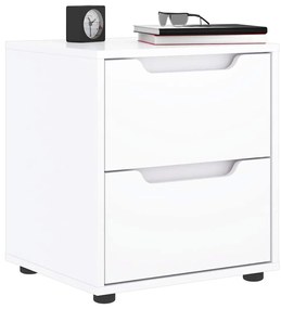 Comodino Vısnes Bianco 45x40x50 Cm İn Legno Multistrato /