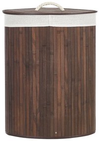 Cesta legno di bambù scuro e bianco 60 cm MATARA Beliani