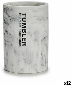 Portaspazzolini da Denti Tumbler Bianco Resina 7,5 x 10,2 x 7,5 cm (12 Unità)