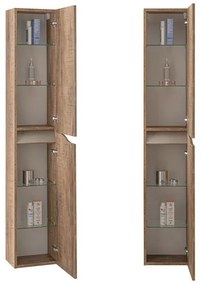 Composizione bagno sospesa 80cm in legno mdf tabacco e tortora Sumya