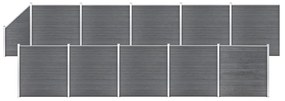 Pannelli Recinto Wpc 10 Quadrati 1 Inclinato 1830x186cm Grigi /