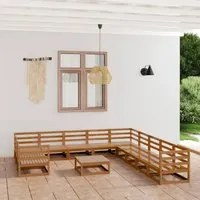 Set Divani da Giardino 12 pz in Legno Massello di Pino 3076022