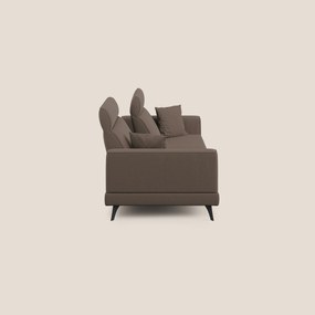 Slide Divano con schienali traslanti e poggiatesta in tessuto simil cotone impermeabile T19 marrone
