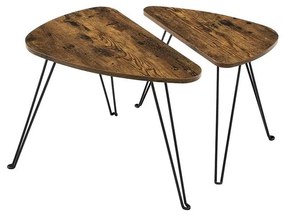 Set di 2 tavolini ELDUR marrone/nero