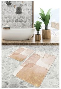Set di tappetini per il bagno beige in velluto 2 pz 60x100 cm – Mila Home