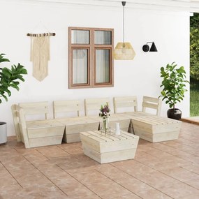 Set divani da giardino su pallet 6 pz in legno abete impregnato