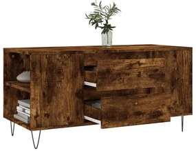 Tavolino da salotto rovere fumo 102x44,5x50cm legno multistrato