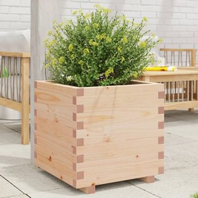 Fioriera Da Giardino 50x50x49,5 Cm İn Legno Massello Di Pino /