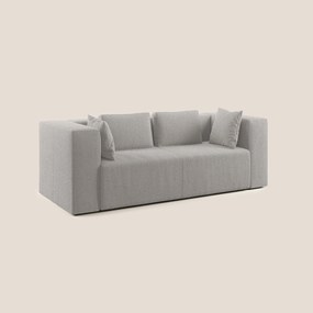 Nettuno divano moderno componibile in morbido tessuto bouclè T07 grigio 230 cm