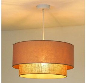 Duolla - Lampadario a sospensione con filo BOHO 1xE27/15W/230V diametro 45 cm beige/marrone