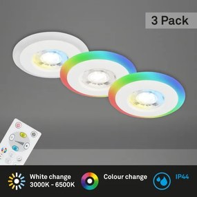 Briloner - SET 3x LED RGBW Lampada da bagno dimmerabile LED/5W/230V IP44+ +TC